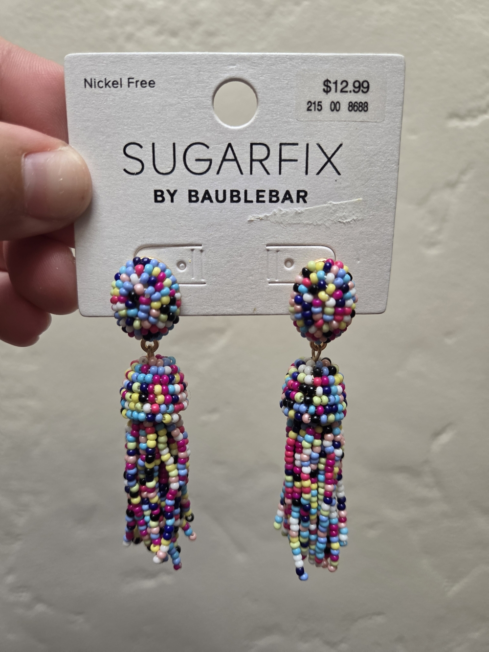 BaubleBar Sugarfix Multicolor Seed-Bead Tassel Earrings